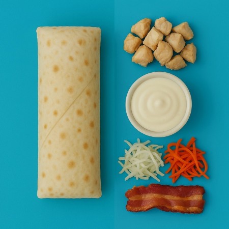 Ролл с курицей и беконом в лаваше