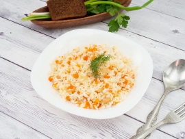 Рис с овощами и фасолью 